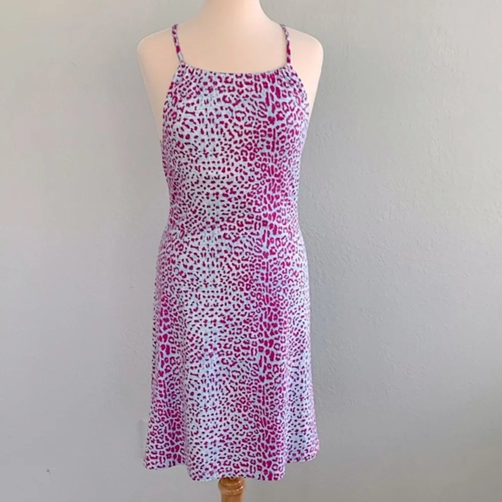 j mclaughlin halter dress J. McLaughlin Floral 100% Linen Halter Dress Yellow White Size 4 Lined Sundress